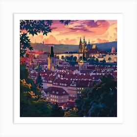 A Prague Castle In Prague Lofi Illustration 1720028299 3 Art Print