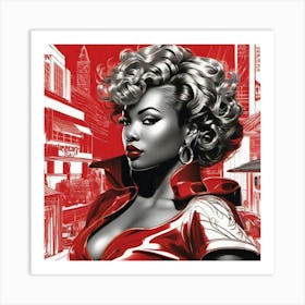 Woman In Red Art Print