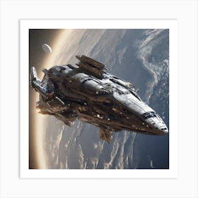 Spaceship In Space 39 Art Print