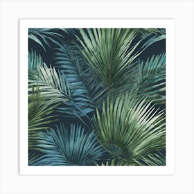 Tropical Leaves Wallpaper Art Print