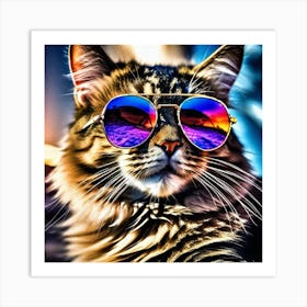 Cat With Sunglasses 2 Art Print
