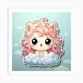 Kawaii Unicorn Sticker Art Print