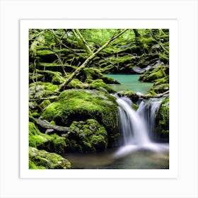 Waterfall In The Forest 1 Art Print