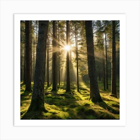 The Sun Shines Through The Trees Art Print