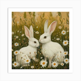 White Rabbits Fairycore Painting 2 Art Print