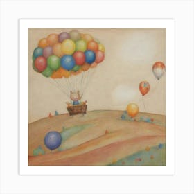 Teddy Bear And Balloons Art Print