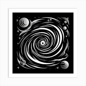 Black and White Abstract Art 408 Art Print