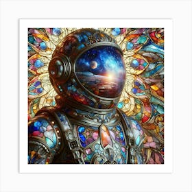 Stained Glass Astronaut 2 Art Print