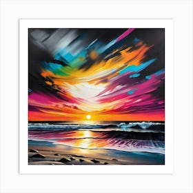 Sunset On The Beach 30 Art Print