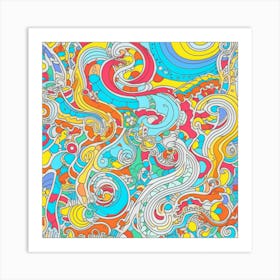 Abstract Doodles Art Print