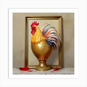 Rooster Gold Art Print