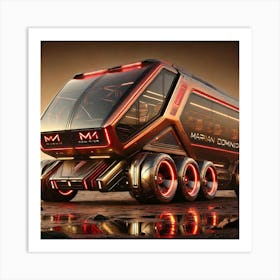 Mars Dominion Transit Rover Radiant Amber Art Print