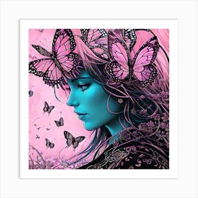 Butterfly Girl 3 Art Print