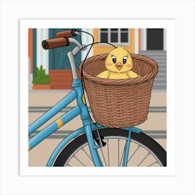 An Illustration Of A Bicycle With A Bask Cecbb6tftoebrqhmednyrg Wjxwwzd Qh Kqqisycuhca Art Print