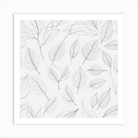 Leaves On A White Background 1 Art Print