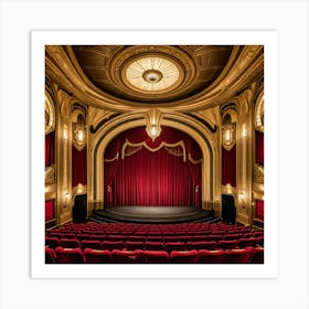 Theatre Interior With Red Seats Art Print