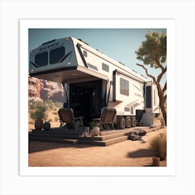 Rv Park In The Desert Art Print