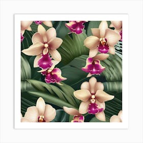 Tropical orchids  Art Print