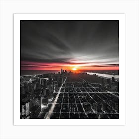 Sunset Over Chicago 9 Art Print