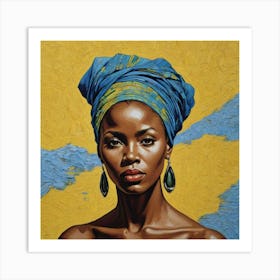 African Culture: A Stunning Image of a Woman in Traditional Attire Art Print