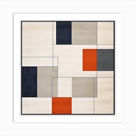 Gray Squares, Geometric Art Print