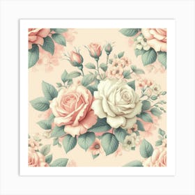 Wallpaper Roses Art Print