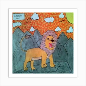 Lion Roaring  Art Print