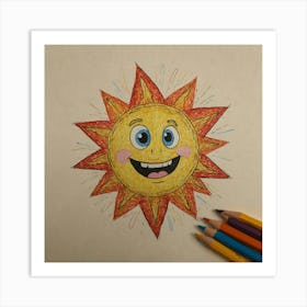 Sun Drawing Art Print