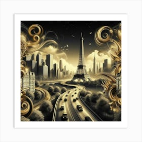 Paris Cityscape Art Print