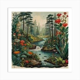 River In The Forest 1 Art Print