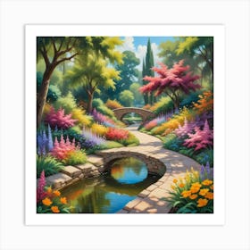 Garden In Bloom Paintings Art Print Art Print