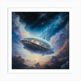 Spaceship In The Sky 1 Art Print