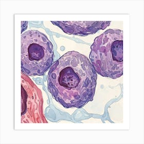 Editorial Art White Background T Lymphocyte 2 Art Print