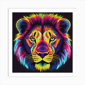 Neon Lion Art Print