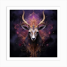 Mystic Gazelle Art Print