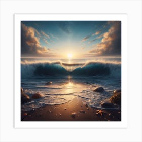 Sunset On The Beach Art Print