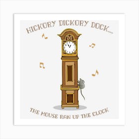 Hickory Dickory Dock Unique Nursery Rhymes Art Print