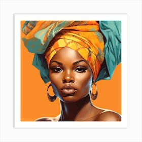 African Woman With Turban 4 Art Print