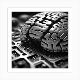 Brain On A Circuit Board 53 Art Print