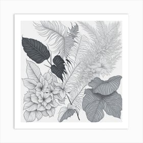 Tropical Leaves myluckycharm Art Print