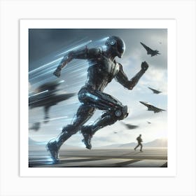 Cyborg Running 1 Art Print