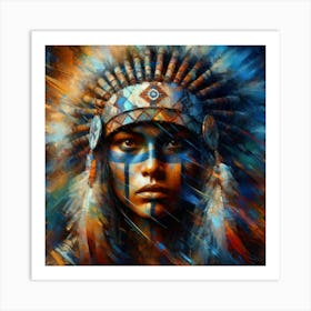 A Native American At War Art Print