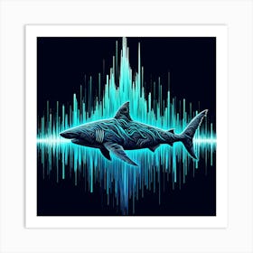 Shark Sound Wave 1 Art Print