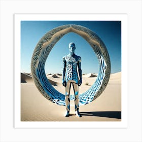 Futuristic Man In The Desert Art Print