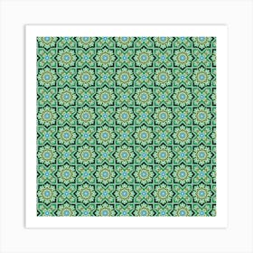 Green Abstract Geometry Pattern 1 Art Print