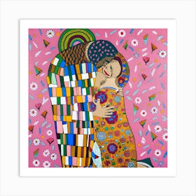 Inspired by Klimt The Kiss Art Print