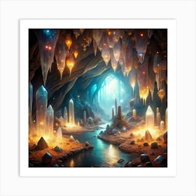 Caves Of Crystals Art Print