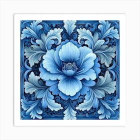 Blue Flower Art 1 Art Print