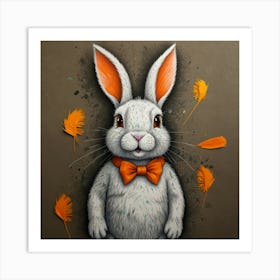 Rabbit With Orange Feathers Art Print