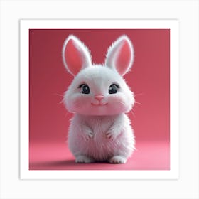 Cute White Bunny 1 Art Print